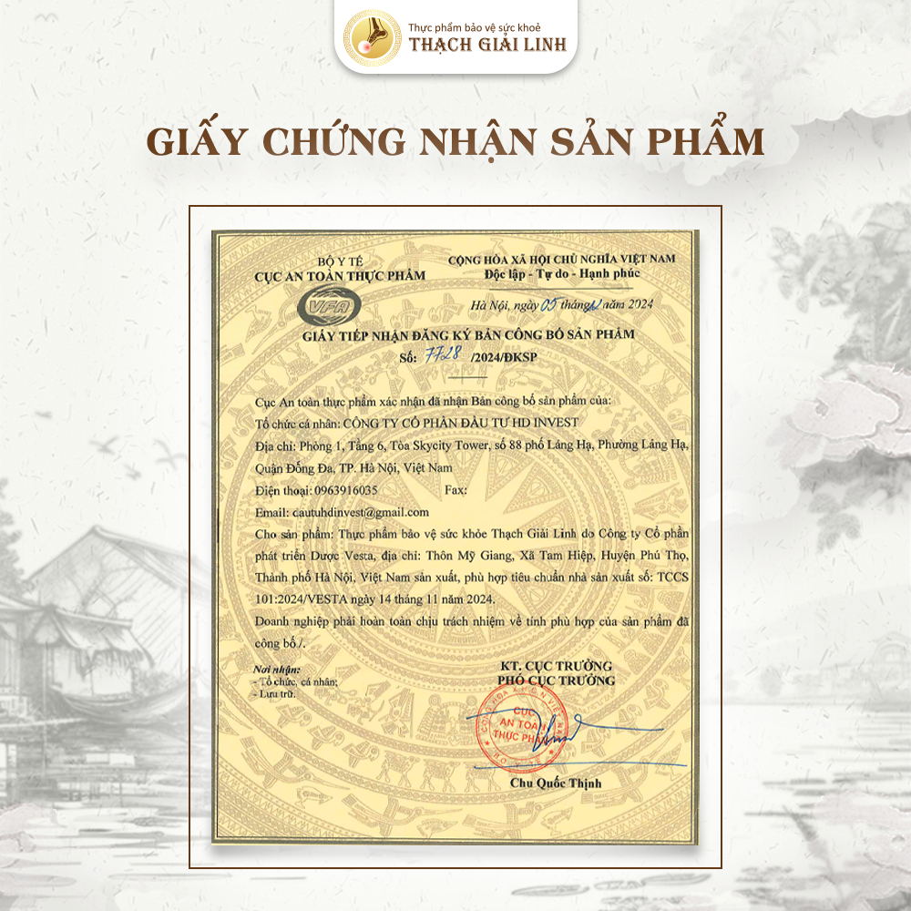 Giấy chứng nhận sản phẩm